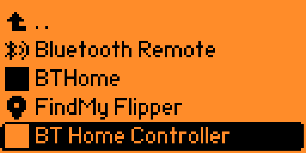 BT Home Controller in Bluetooth menu